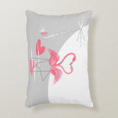 フラミンゴラブ大月灰色バックアクセント アクセントクッション (正面(垂直))