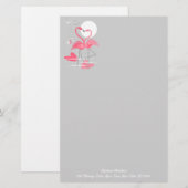 フラミンゴラブ文字文具 便箋 (正面/裏面)