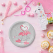 フラミンゴラブ紙プレート ペーパープレート (パーティー)