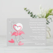 フラミンゴラブ結婚式招待状風景 招待状 (スタンド正面)