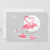 フラミンゴラブ結婚式招待状風景 招待状 (裏面)