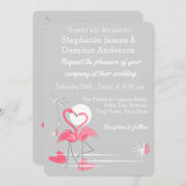 フラミンゴラブ結婚式招待状 招待状 (正面/裏面)