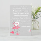 フラミンゴラブ結婚式招待状 招待状 (スタンド正面)