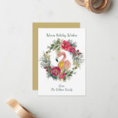 フラミンゴリースウォームホリデーウィズカスタムカード ノートカード (正面/裏面インサイチュ)