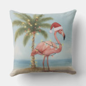 フラミンゴレトロクリスマス枕 クッション (裏面)