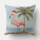 フラミンゴレトロクリスマス枕 クッション (正面)