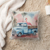 フラミンゴレトロブルートラック クッション (ブランケット)