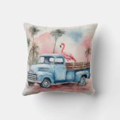 フラミンゴレトロブルートラック クッション (裏面)