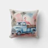 フラミンゴレトロブルートラック クッション (正面)