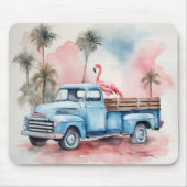 フラミンゴレトロブルートラック マウスパッド (正面)