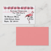 フラミンゴロイヤリティリワードビジネスパンチカードバード ロイヤリティカード (正面/裏面)