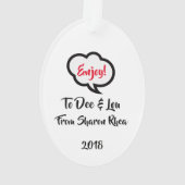 フラミンゴワインアポップ・アートのートオーナメント オーナメント (裏面)