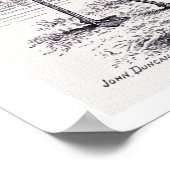 フラミンゴヴィンテージイラストレーション ポスター (角)