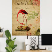 フラミンゴヴィンテージフランスのはがきポスター ポスター (ホームオフィス)