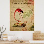 フラミンゴヴィンテージフランスのはがきポスター ポスター (キッチン)