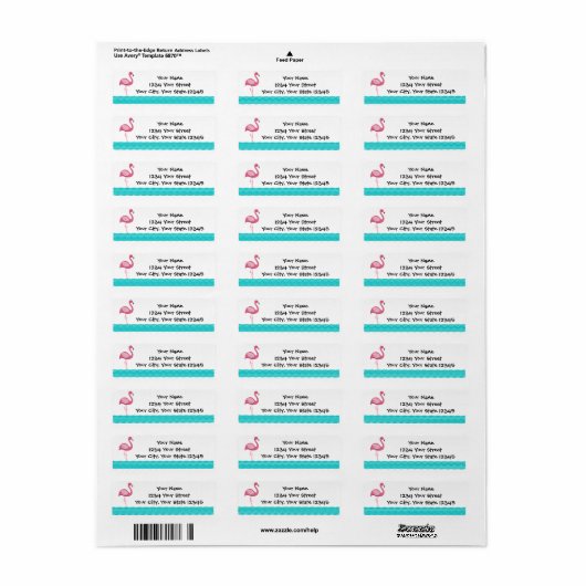 フラミンゴ住所 シール (フルシート)