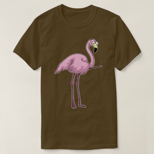 フラミンゴ先生ポインタ Tシャツ (デザイン正面)