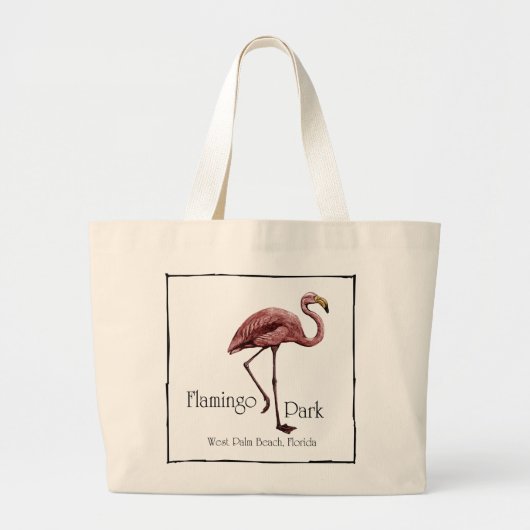 フラミンゴ公園のtotebag ラージトートバッグ (正面)