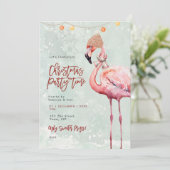 フラミンゴ冬のクリスマスパーティの招待状 招待状 (スタンド正面)