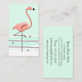 フラミンゴ名刺（緑） 名刺 (正面/裏面)