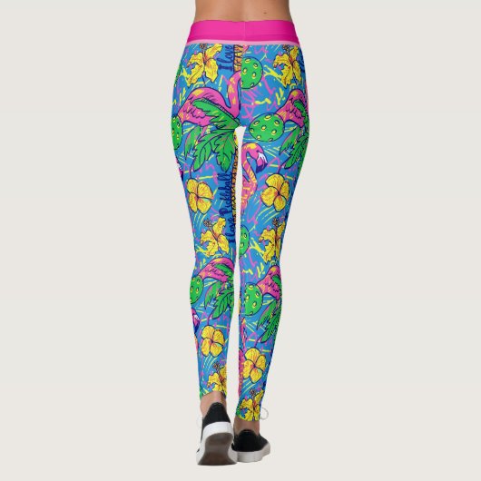 フラミンゴ名門私立校風のを持つ熱帯の漬物 レギンス (裏面)