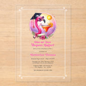 フラミンゴ大学院パーティー（1～2度） アクリル招待状 (正面)