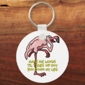 フラミンゴ失禁 キーホルダー (正面)