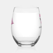 フラミンゴ女子会 私がフロックする花嫁 オーダーメイド ステムなしワイングラス (左)