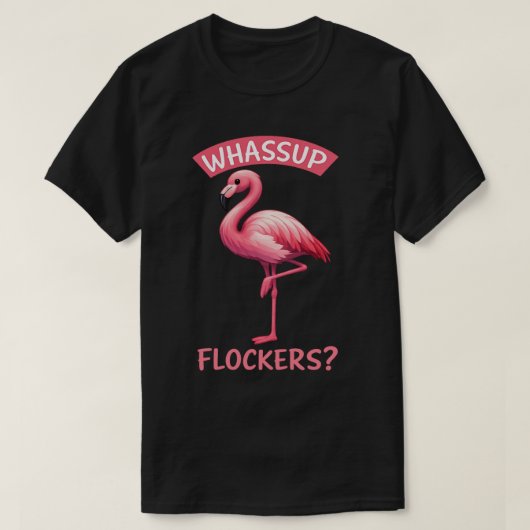 フラミンゴ好きのための面白いサマーグッズ Tシャツ (デザイン正面)