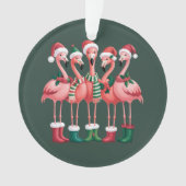 フラミンゴ好きへのギフト クリスマス メリーXmas オーナメント (正面)