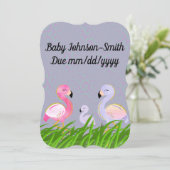 フラミンゴ妊娠パーソナライズされた 案内状 (スタンド正面)