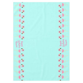 フラミンゴ子供の誕生日熱帯 テーブルクロス