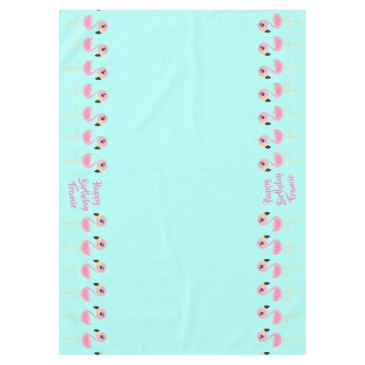 フラミンゴ子供の誕生日熱帯 テーブルクロス (正面)