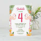フラミンゴ子供の誕生日 招待状 (スタンド正面)