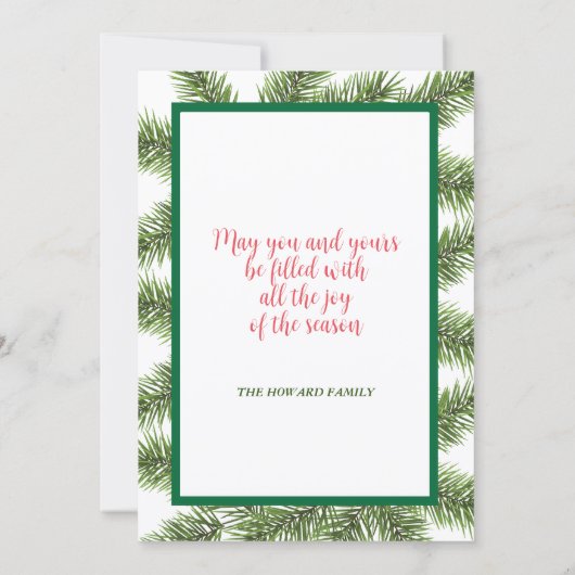 フラミンゴ季節のごあいさつフラットクリスマスカード 招待状 (裏面)