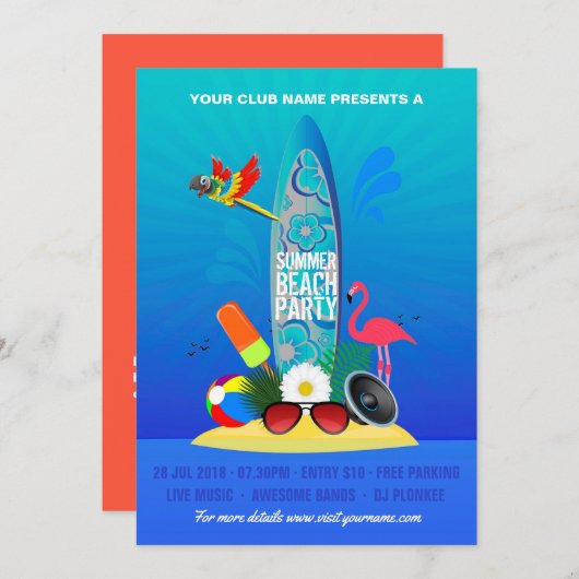 フラミンゴ島 招待状 (正面/裏面)