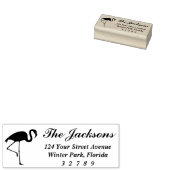 フラミンゴ差出人住所スタンプと書道 ラバースタンプ (押印)