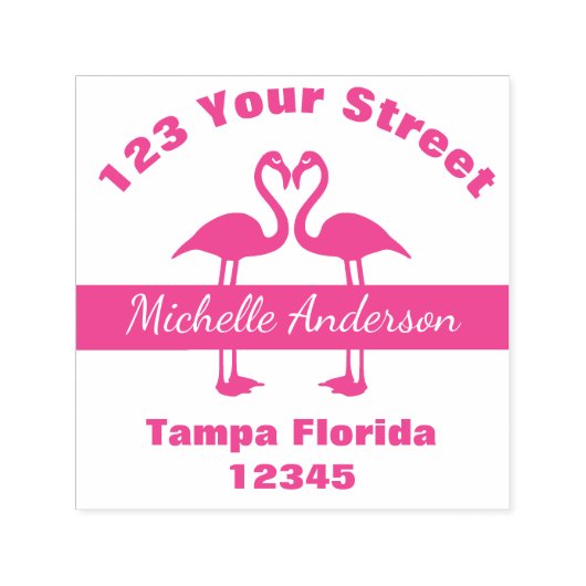 フラミンゴ差出人住所 セルフインキングスタンプ (デザイン)