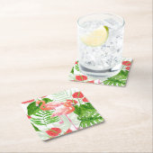 フラミンゴ庭園 スクエアペーパーコースター (インサイチュ)