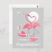 フラミンゴ愛おめでとうございます!はがき風景 ポストカード (正面/裏面)