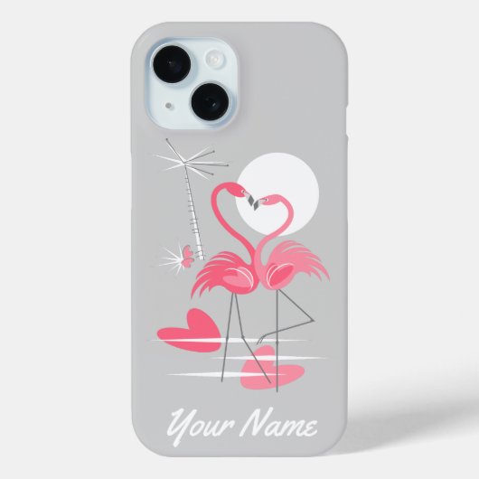 フラミンゴ愛の名前iPhoneケース Case-Mate iPhoneケース (裏面)