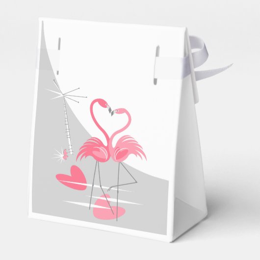 フラミンゴ愛の大きな月の名優勝者テント フェイバーボックス (裏面サイド)