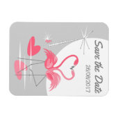 フラミンゴ愛の大月の日付を保存 マグネット (横)