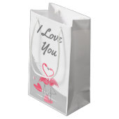 フラミンゴ愛の大月I愛あなた小さい スモールペーパーバッグ (裏面アングル)