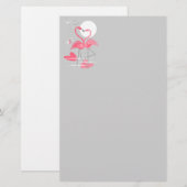 フラミンゴ愛の文房具 便箋 (正面/裏面)