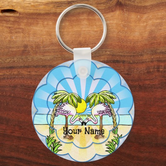 フラミンゴ愛好家 キーホルダー (正面)