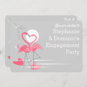 フラミンゴ愛「お前は招待され」婚約丸 招待状 (正面/裏面)