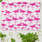 フラミンゴ愛 キッチンタオル (折り畳み)