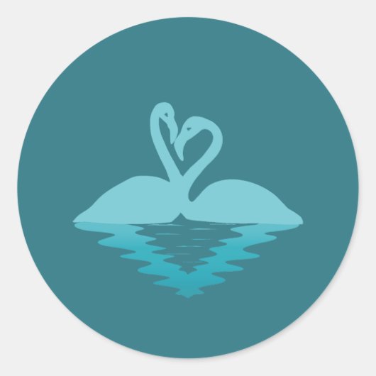 フラミンゴ抱擁 ラウンドシール (正面)