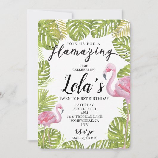 フラミンゴ招待状 招待状 (正面)